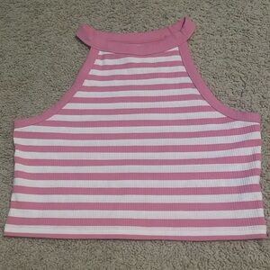 High neck AE cropped tank top